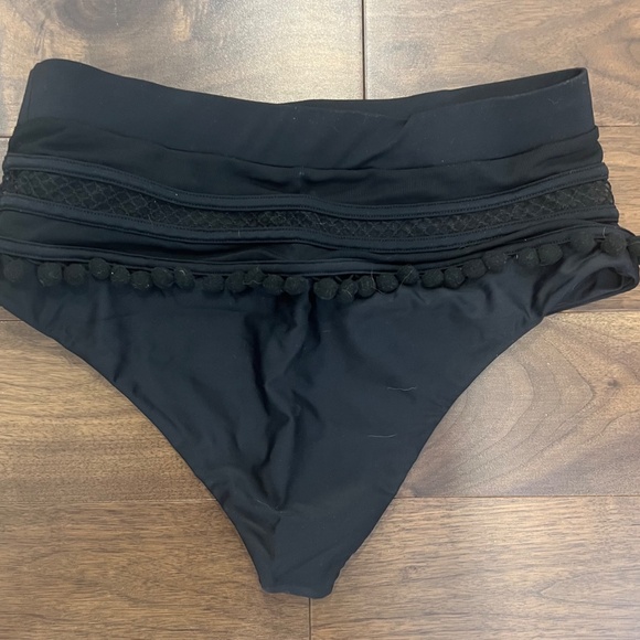 Worn once Tularosa high waisted mesh and Pom Pom fringe bathing suit bottom - Picture 2 of 3